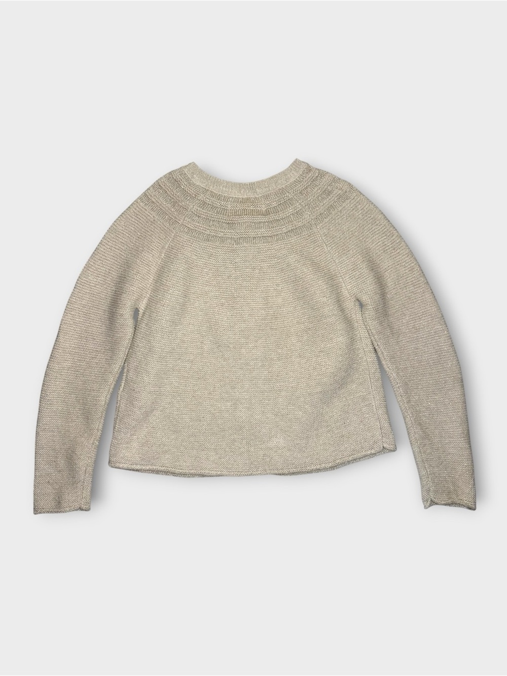 Mini Boden Oatmeal Knit Shiny Cashmere Blend Cardigan - Picture 6 of 6